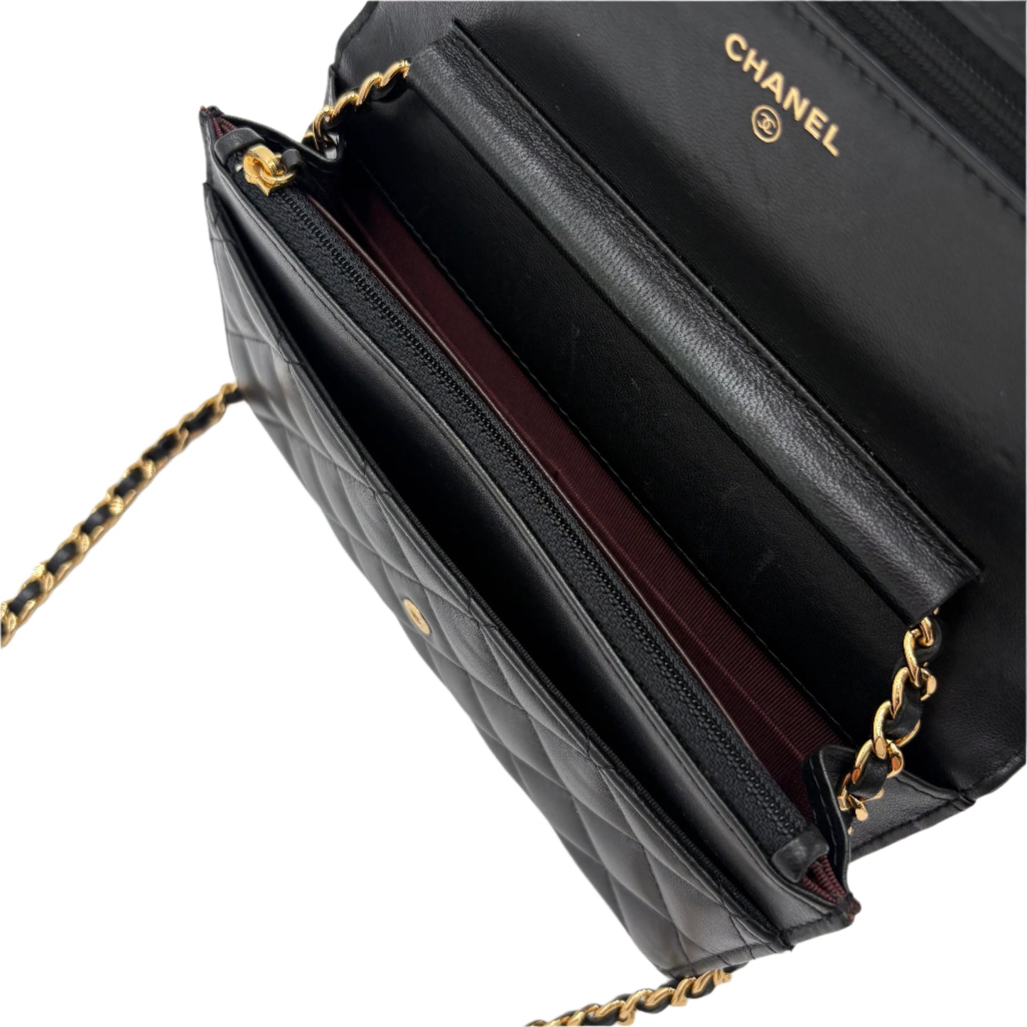 2016-17 Chanel Classic Wallet On Chain Gold/Black