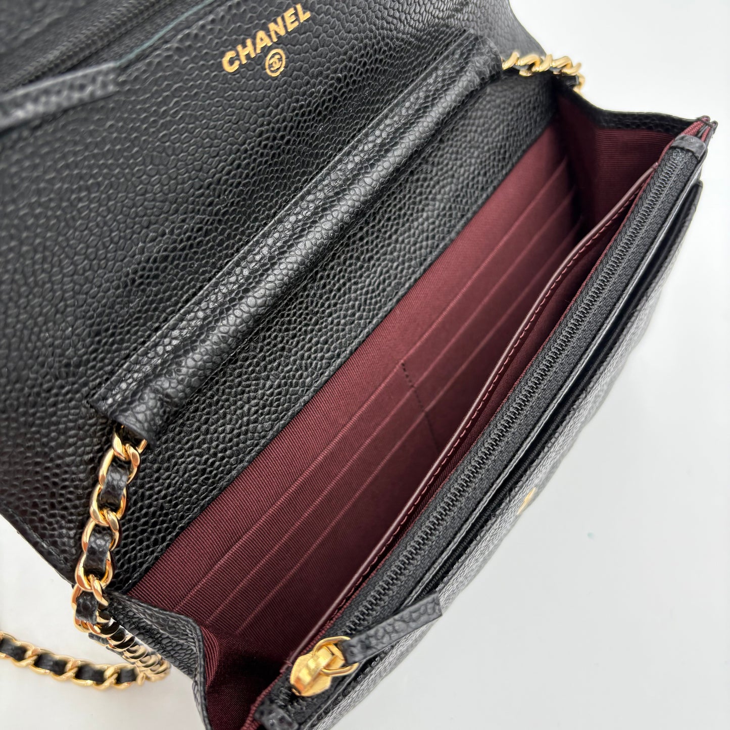 2015 Chanel Wallet On Chain-Black Caviar
