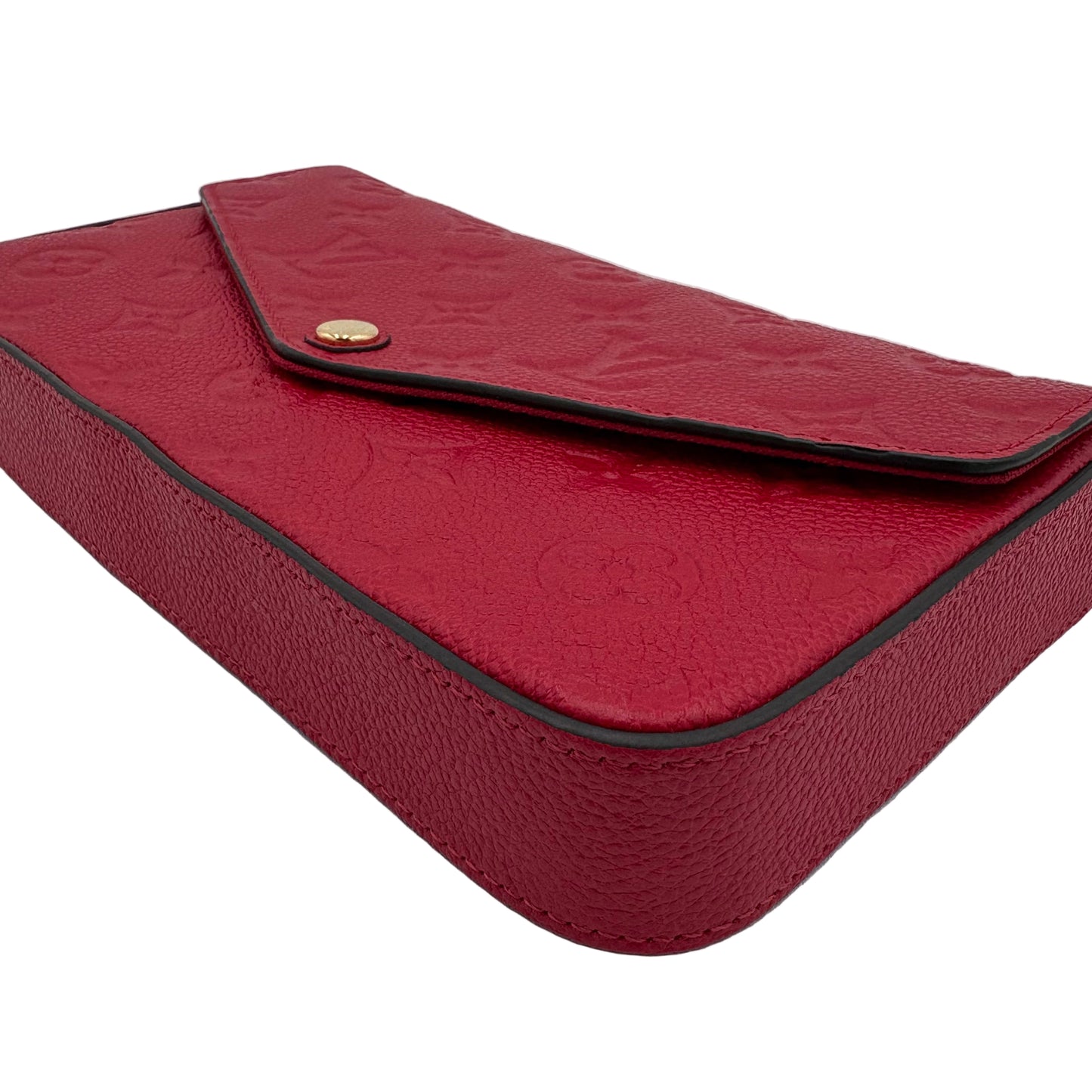 Chipped Louis Vuitton Pochette Felicie-Empreinte Red