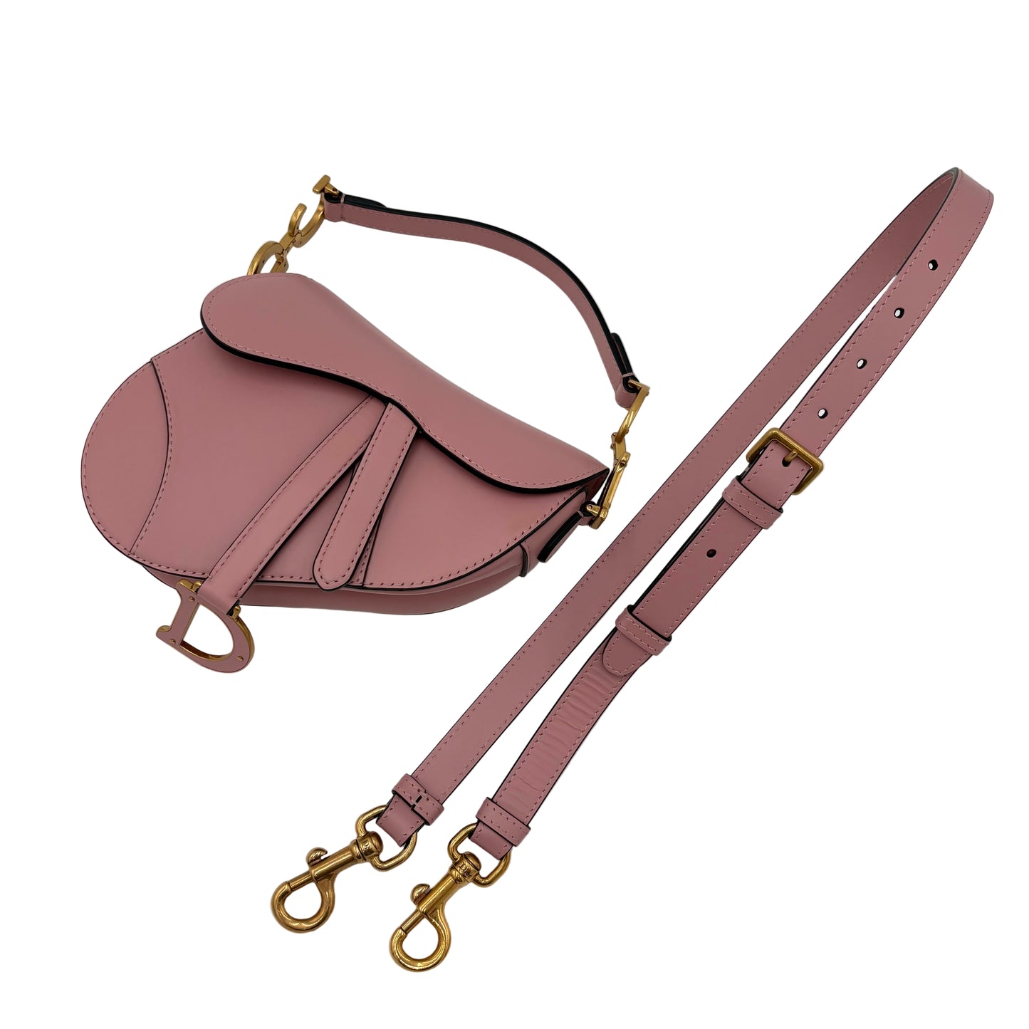 Christian Dior Mini Smooth Calfskin Saddle Bag with Strap