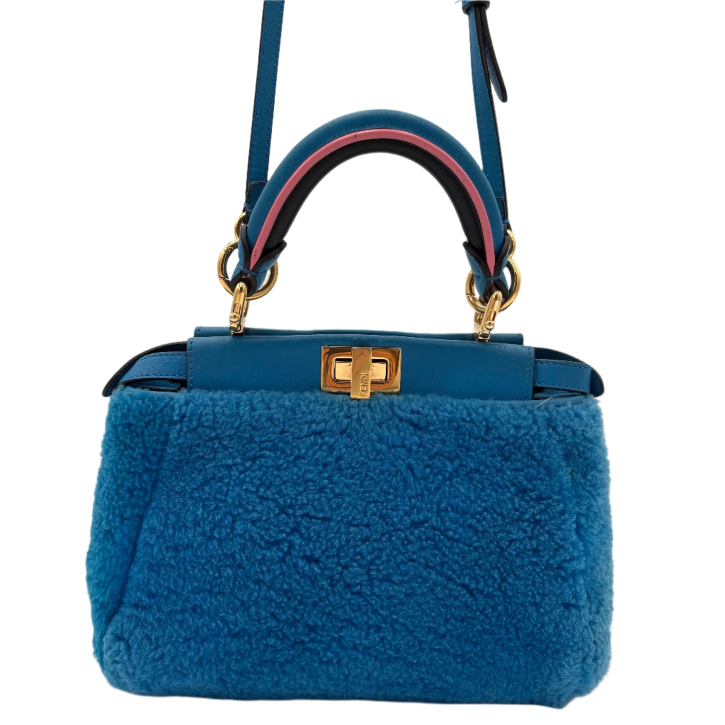 Fendi Shearling Nappa Peekaboo Bag