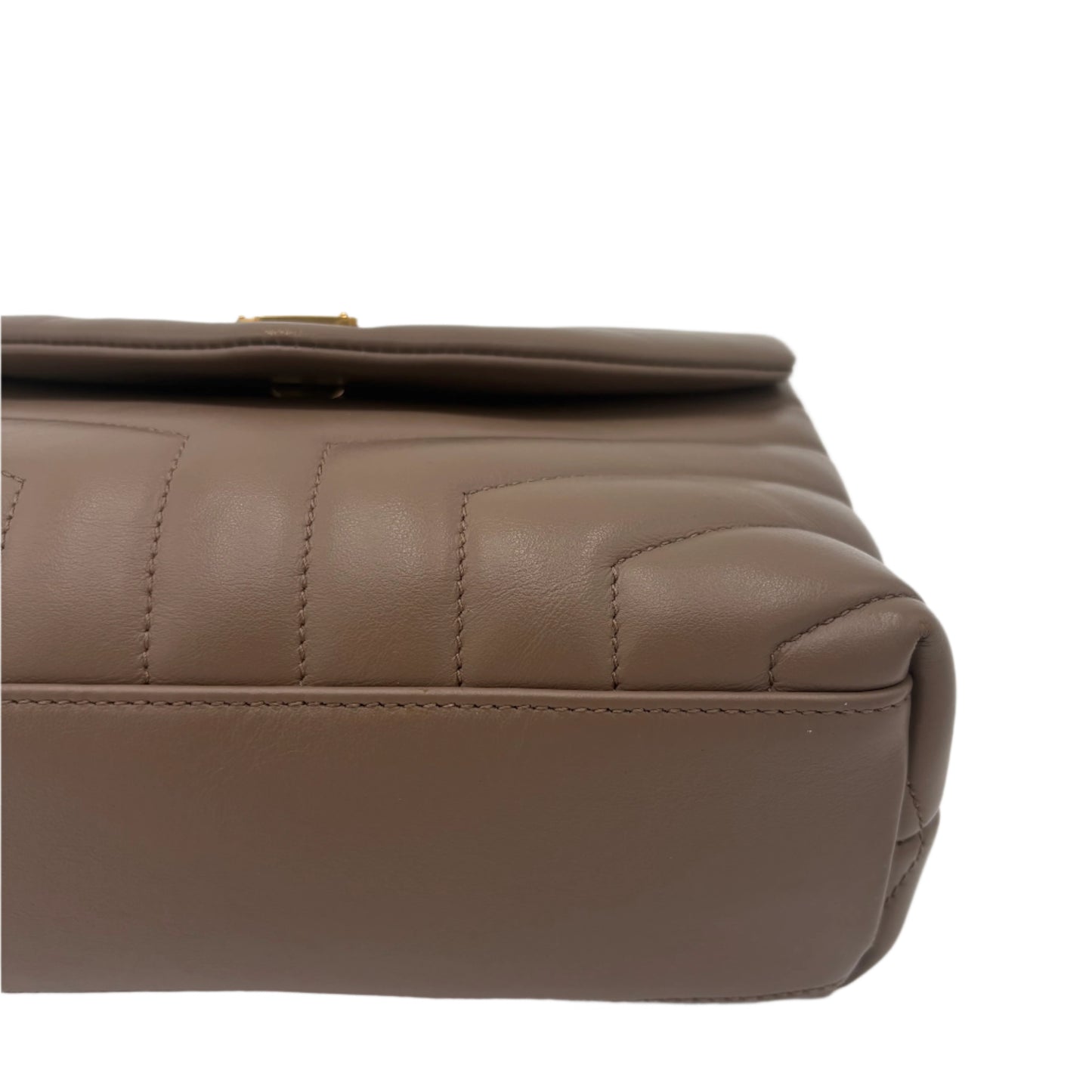 Saint Laurent Loulou Small Shoulder Bag - Taupe