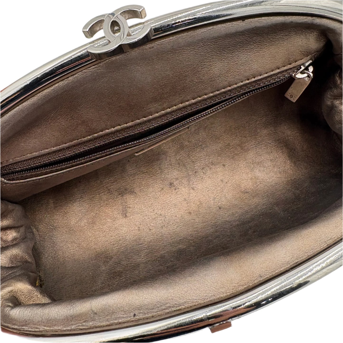 Chanel Bronze Metallic Python Timeless Clutch