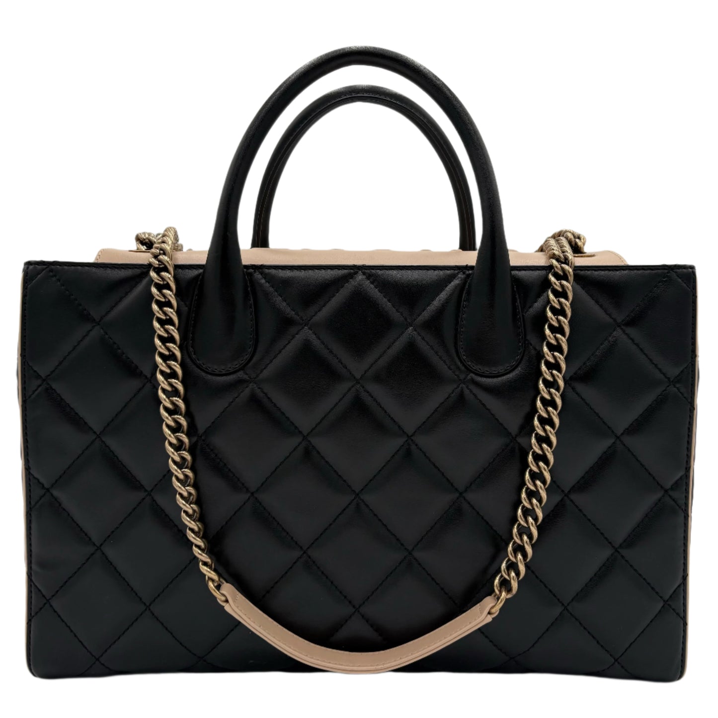 Chanel Portobello Logo Tote Quilted Lambskin Large