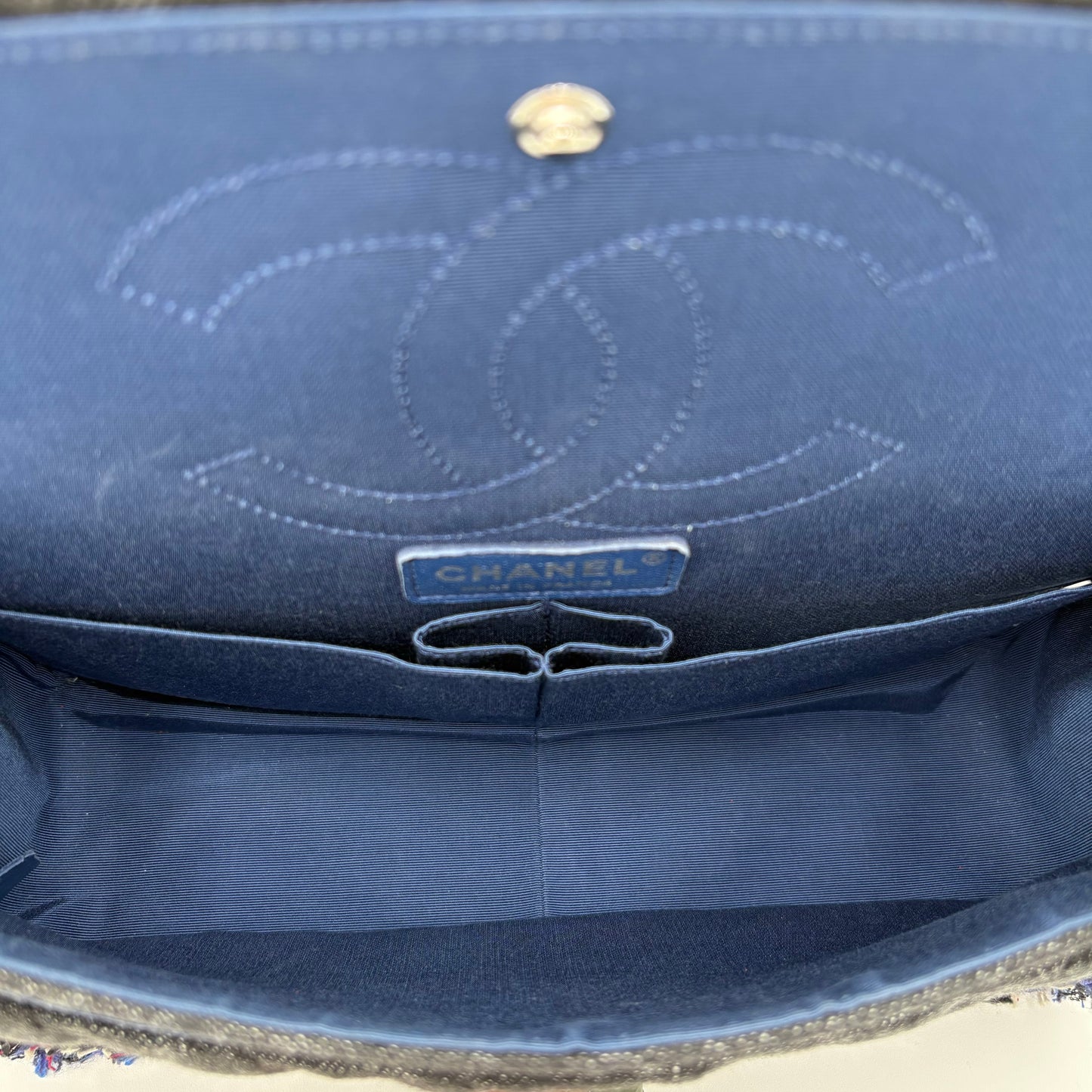 2017 Chanel Reissue 2.55 Denim and Fringe Double Flap Bag