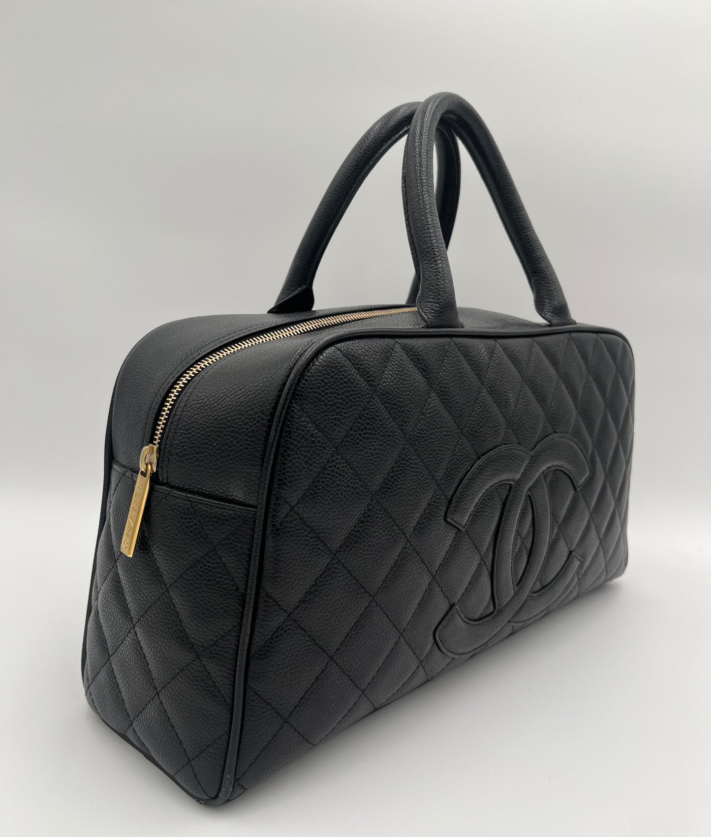 Chanel Large Bowling Tote Bag-Black Caviar