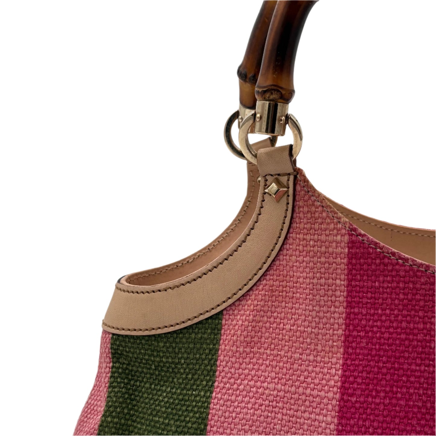 Gucci Nailhead Bamboo Handle Tote