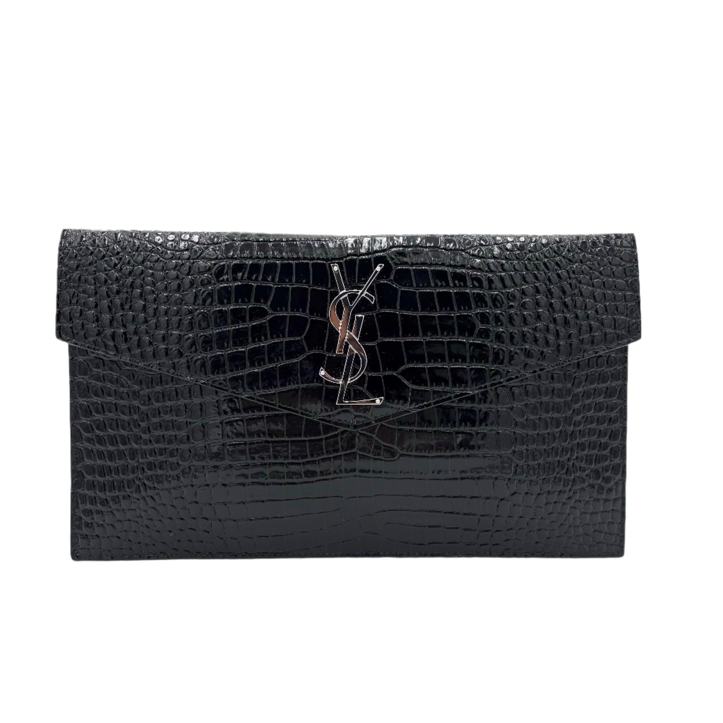 Saint Laurent Uptown Pouch Crocodile Embossed