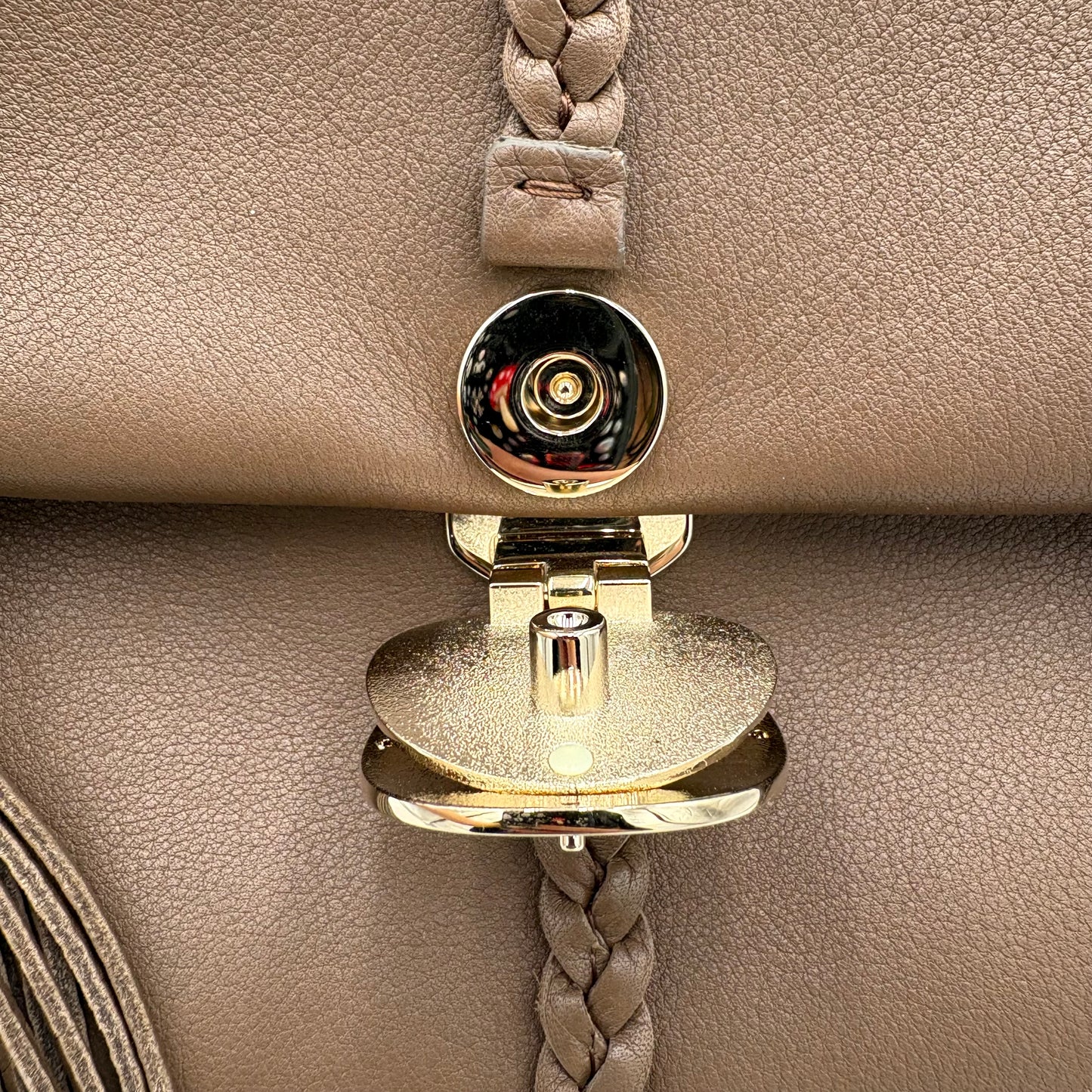 Chloe Penelope Leather Tote Bag Top Handle Brown