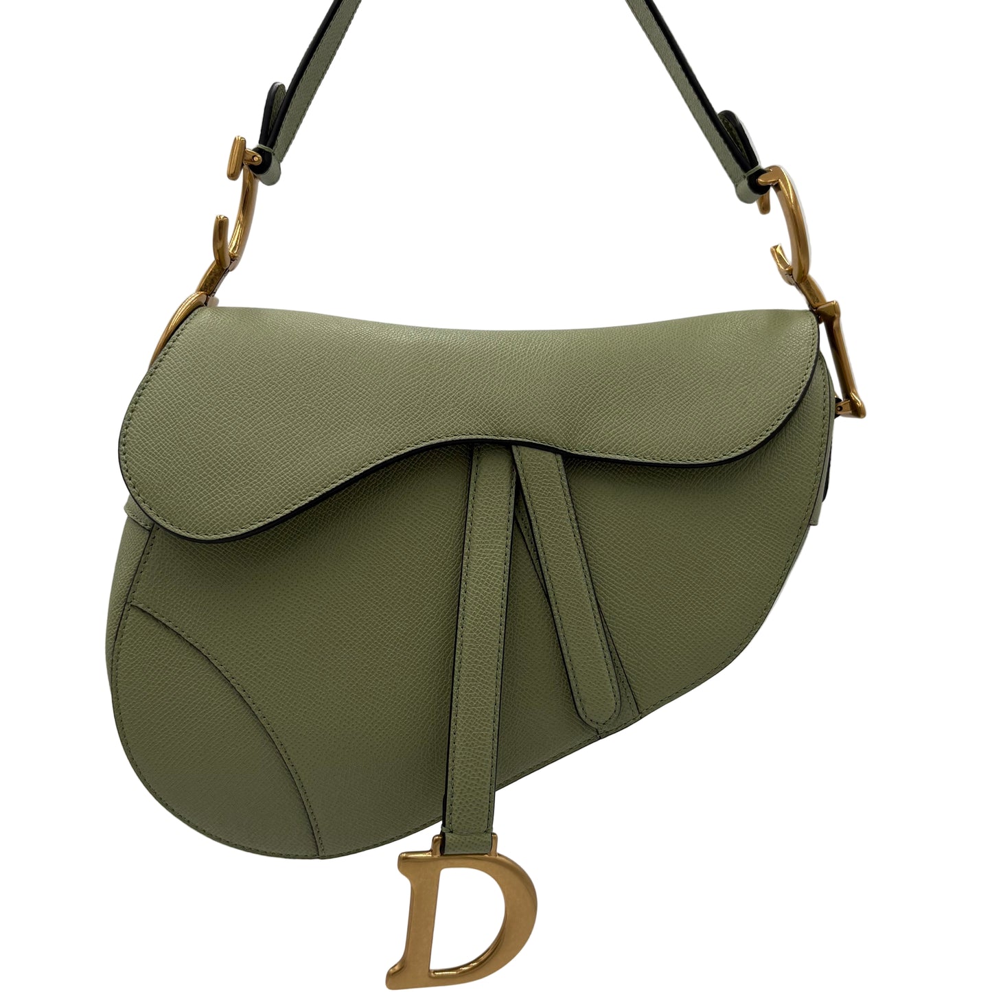 Christian Dior Grained Calfskin Saddle Bag with Strap