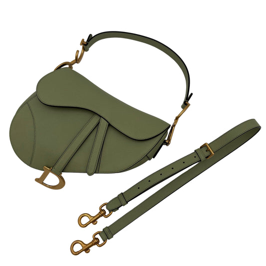 Christian Dior Grained Calfskin Saddle Bag with Strap