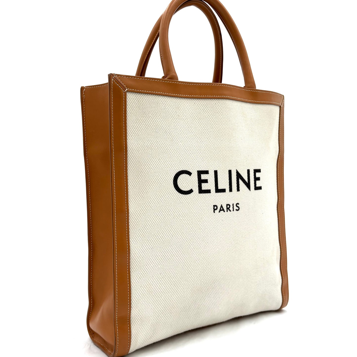 Celine Vertical Cabas Tote-Tan/Natural : Mini