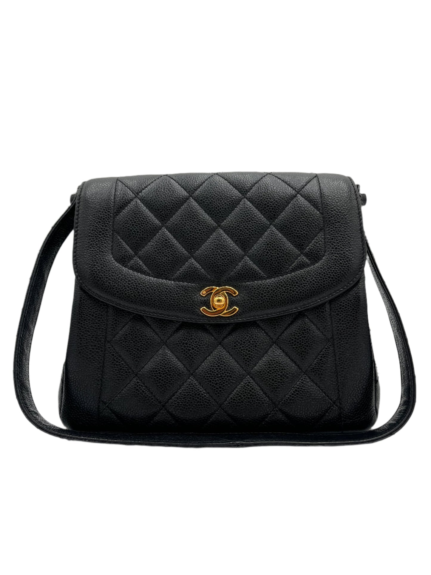 1996 Chanel Flap Shoulder Bag-Black Caviar