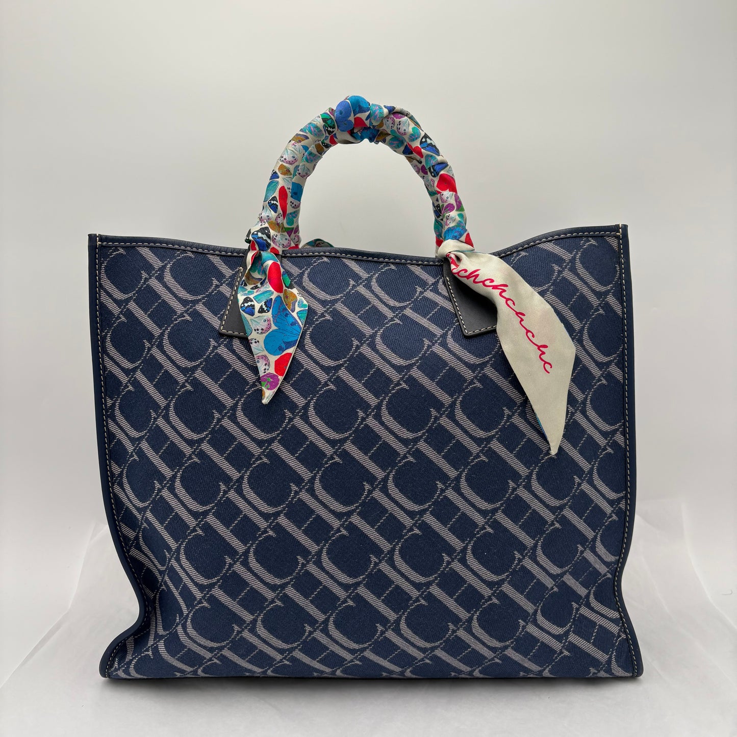 Carolina Herrera CH Monogram Tote w/Scarves