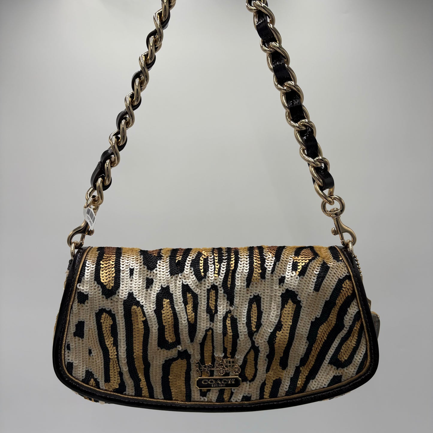 Coach Sequin Animal Print Shoulder Bag