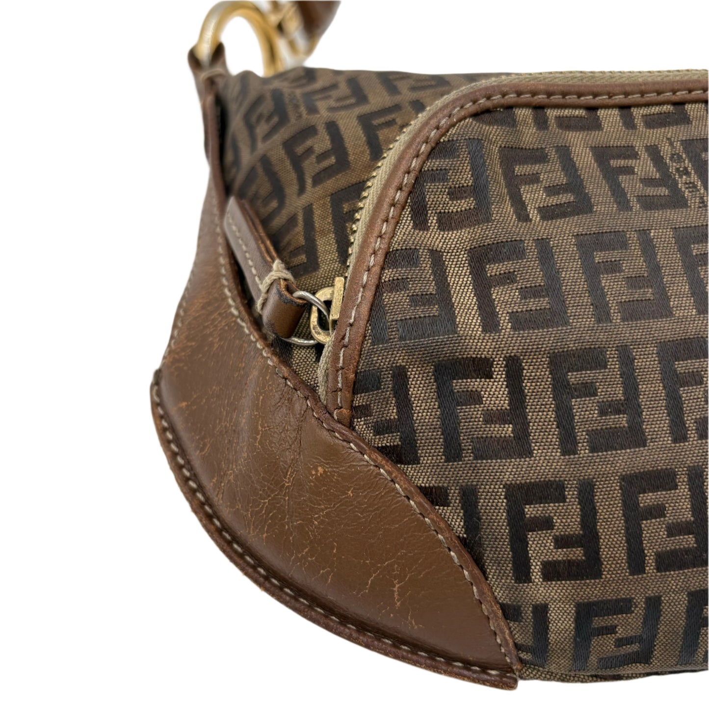 Vintage Fendi Zucchino Front Pocket Hobo Bag