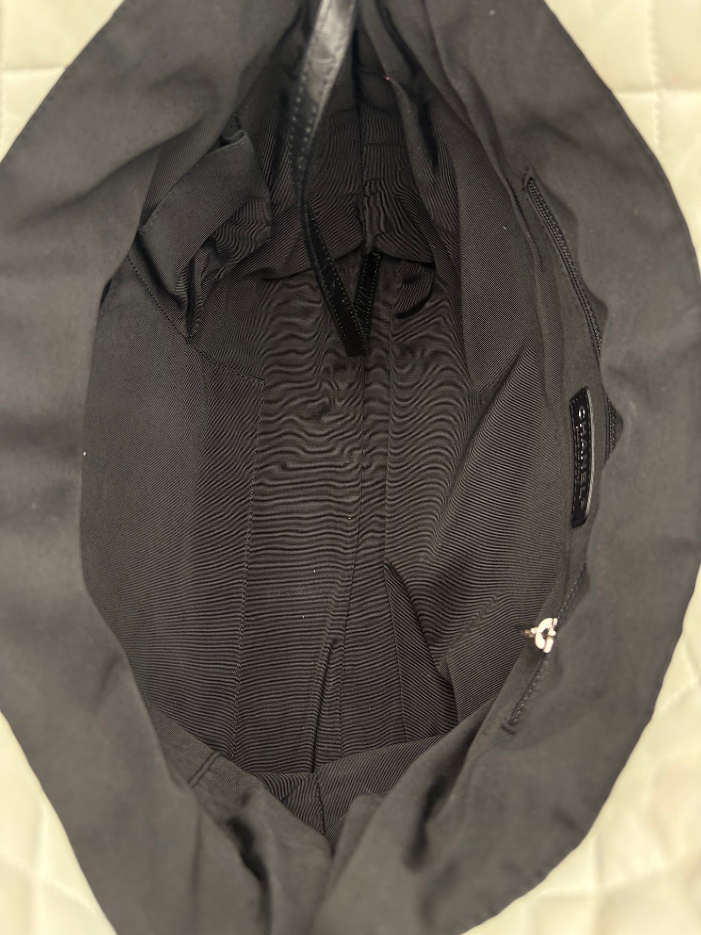 2010 Chanel Lambskin & Grosgrain CC Drawsting Tote