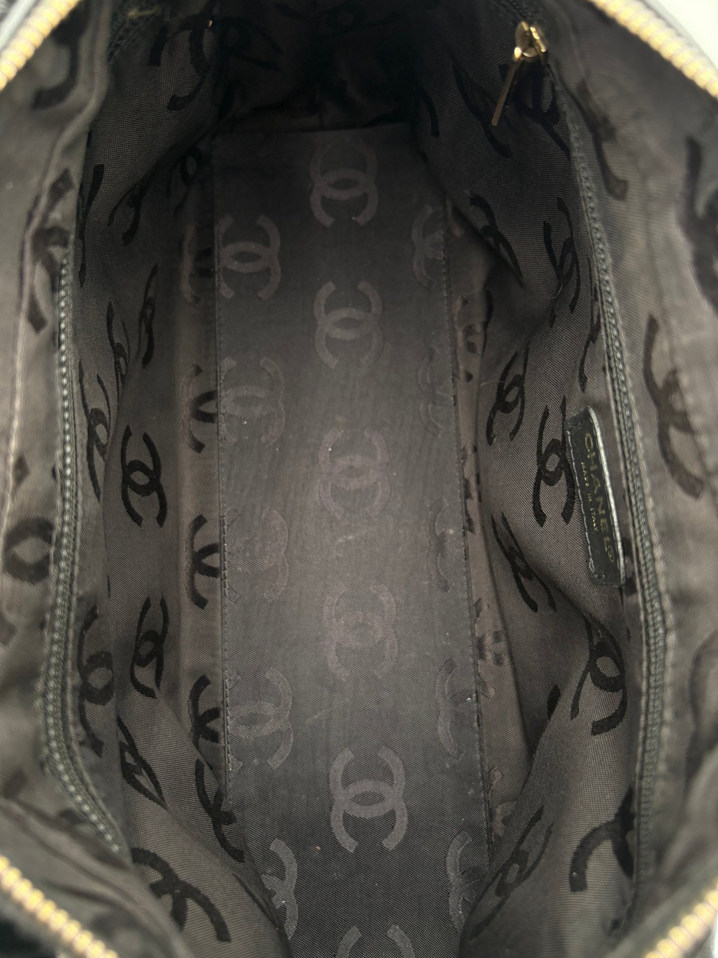 2002 Chanel Wood Chain Hobo Bag-Black