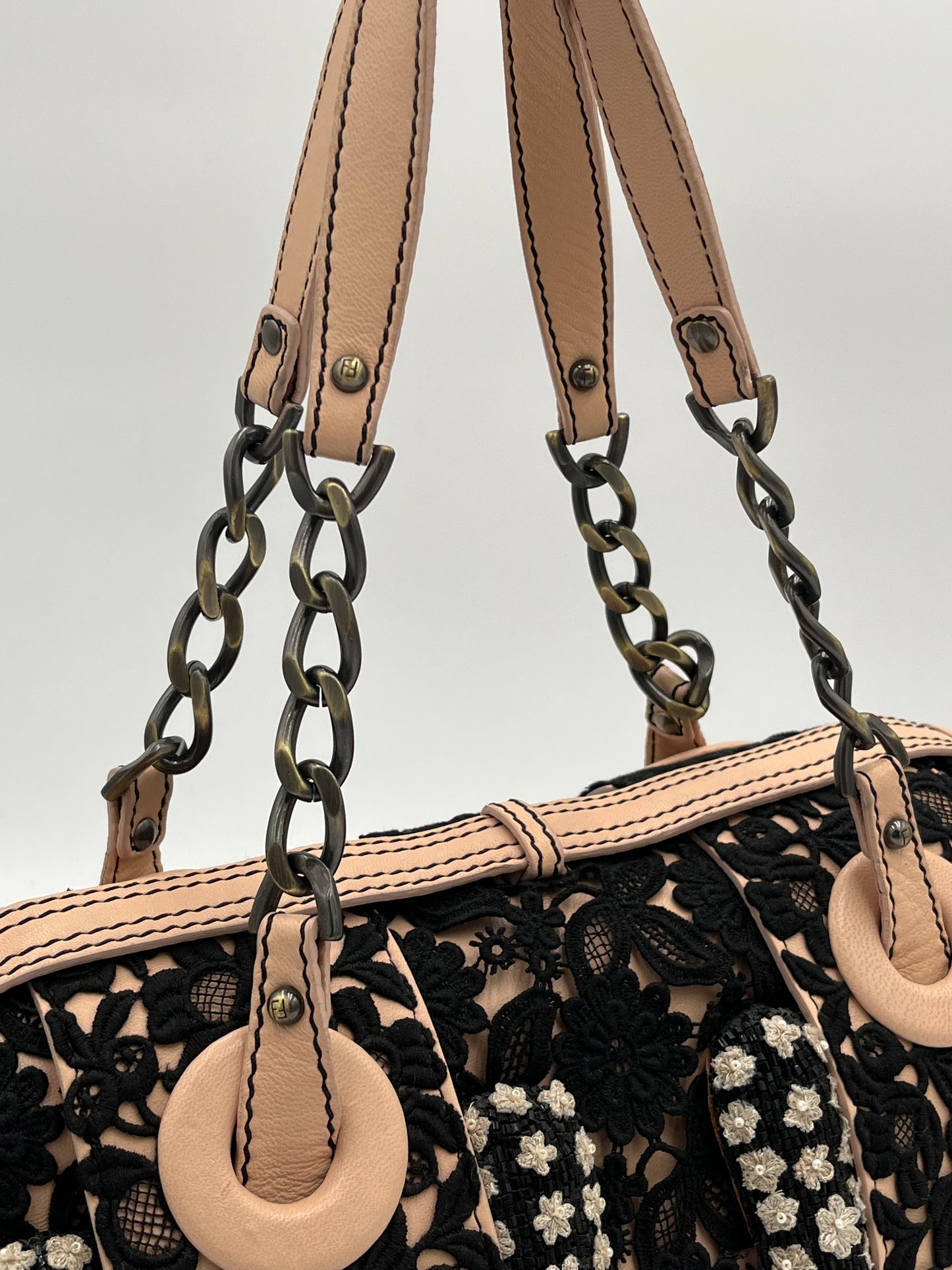 Fendi Ricami Floral Embroidered-Black