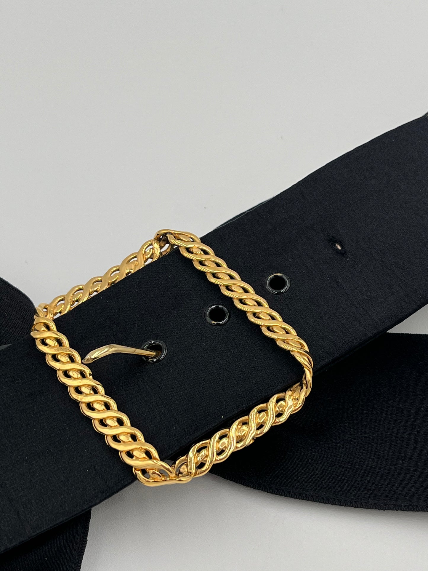 Vintage Chanel Satin Bow Belt w/Chain