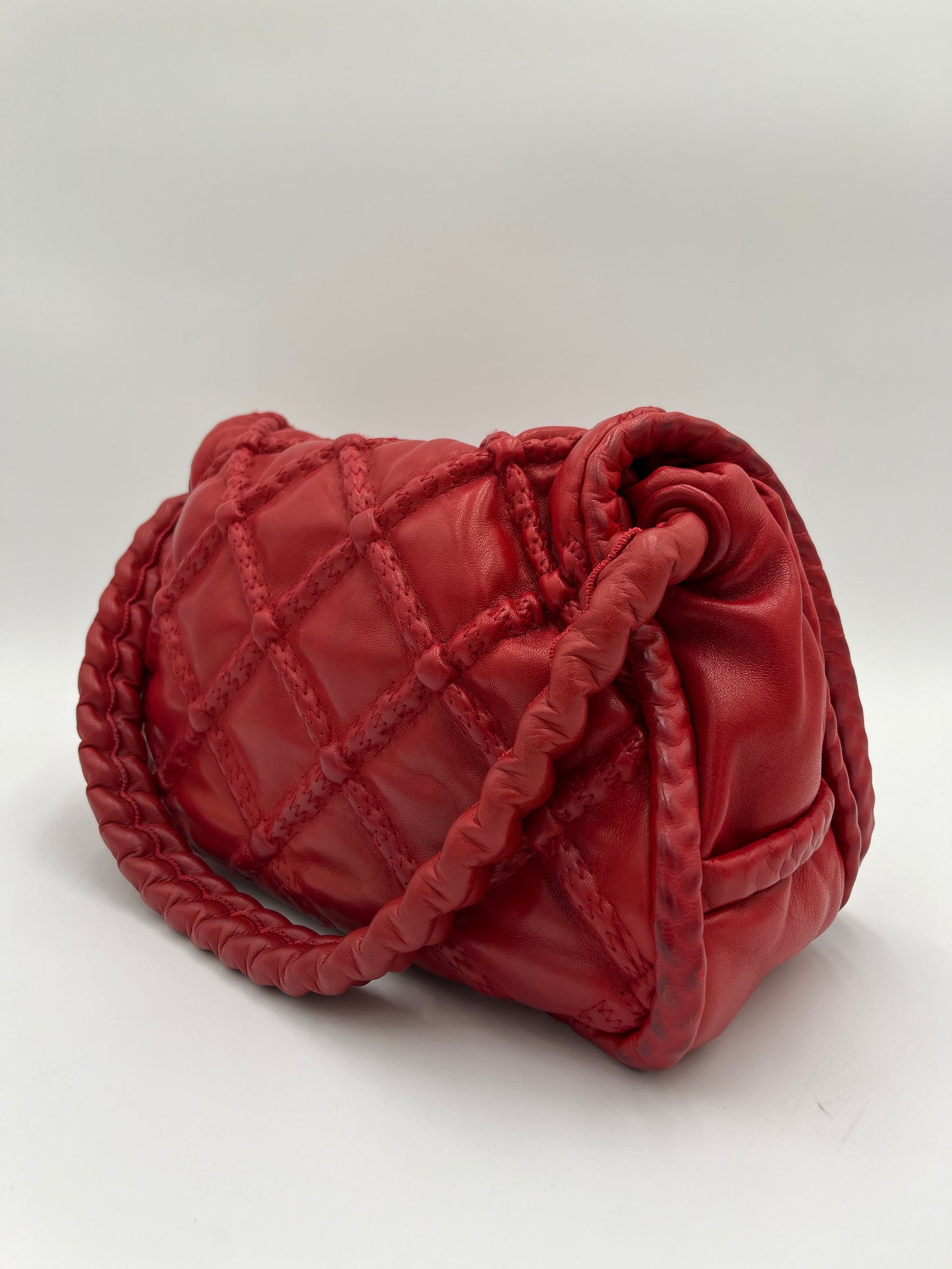 Chanel Hidden Chain Flap Bag-Red