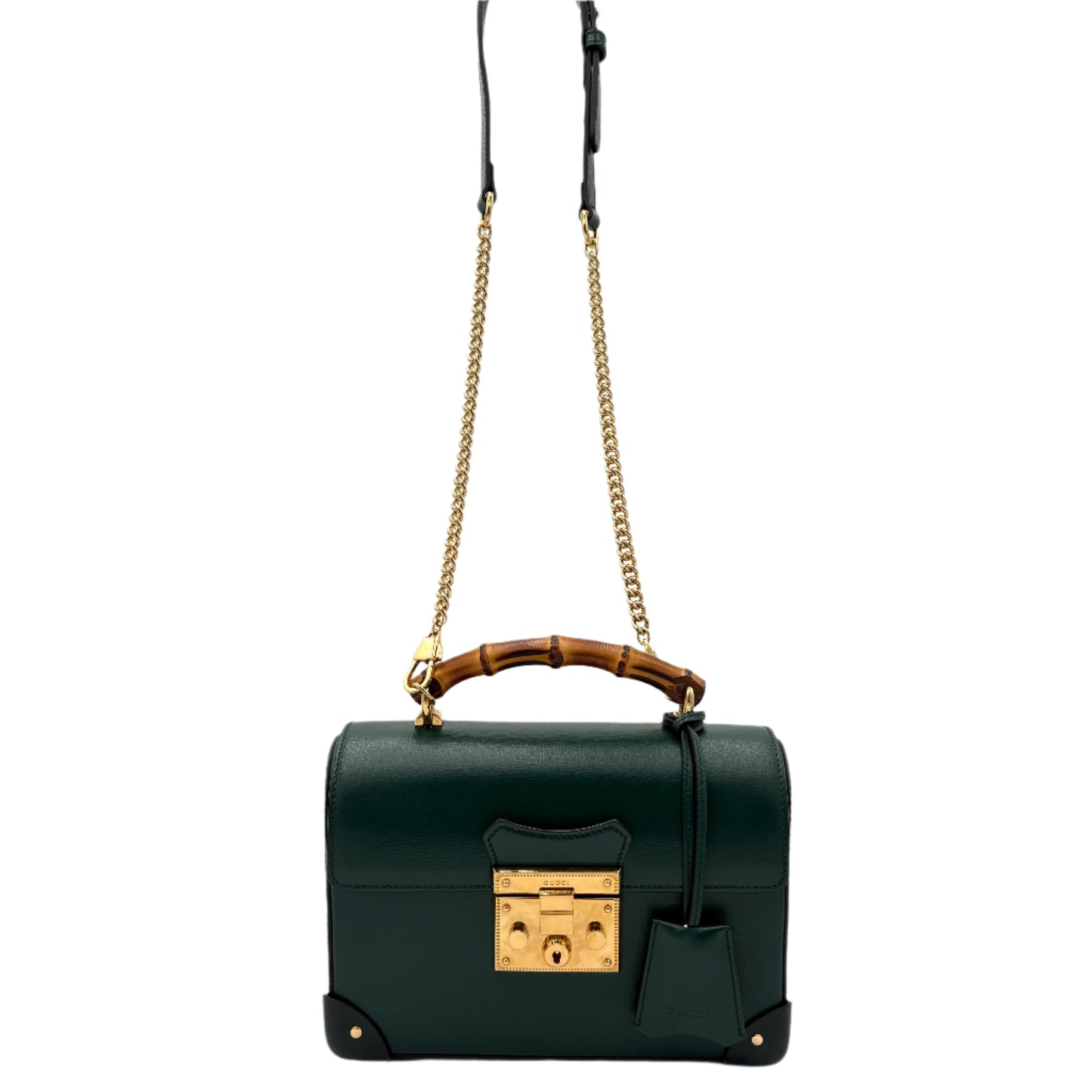Gucci Small Padlock Bamboo Top Handle