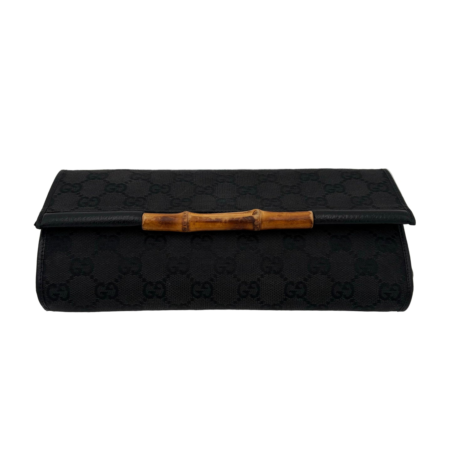 Gucci GG Canvas Lady Bamboo Clutch/Crossbody