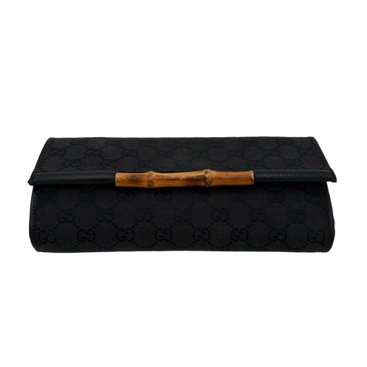 Gucci GG Canvas Lady Bamboo Clutch/Crossbody
