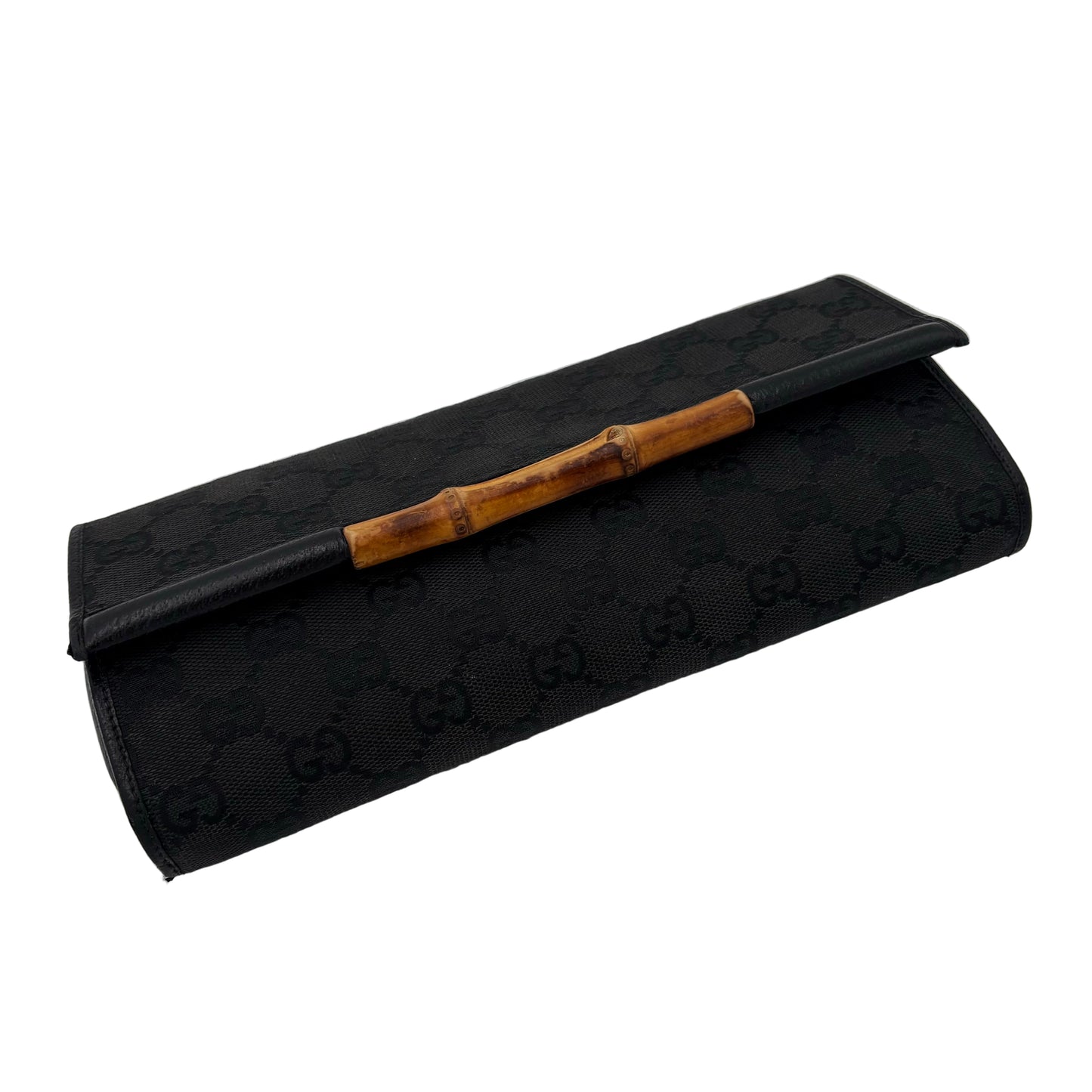 Gucci GG Canvas Lady Bamboo Clutch/Crossbody