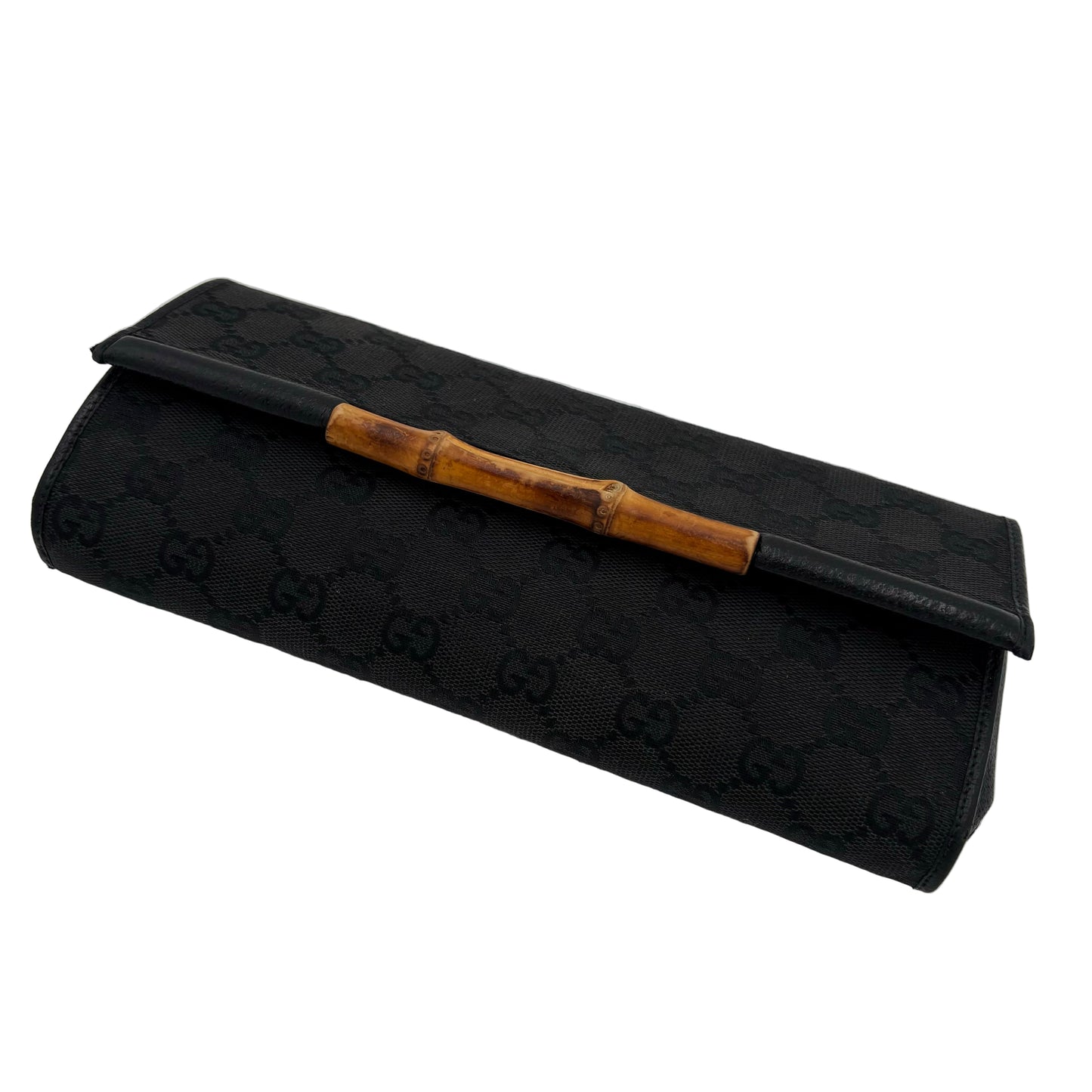 Gucci GG Canvas Lady Bamboo Clutch/Crossbody