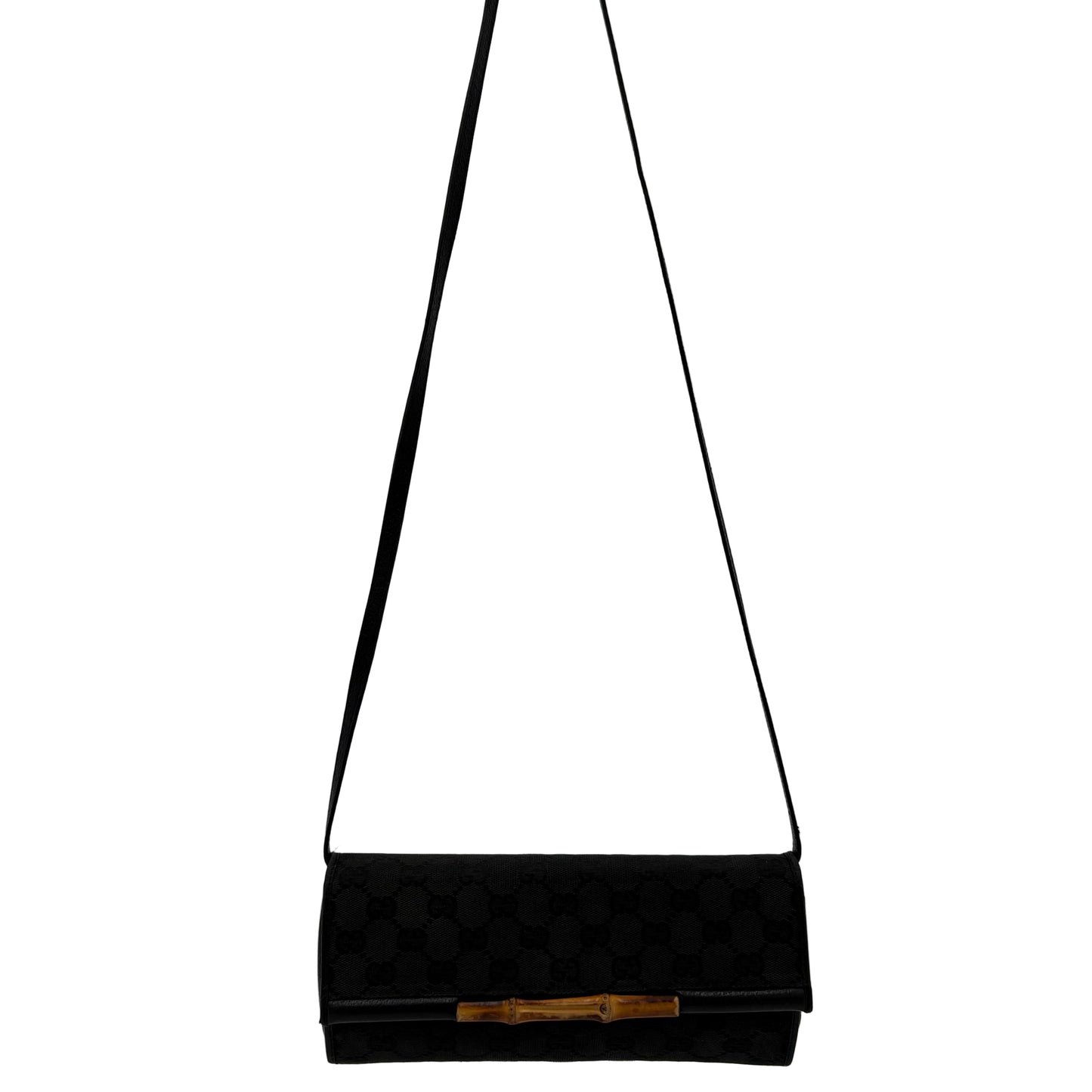 Gucci GG Canvas Lady Bamboo Clutch/Crossbody