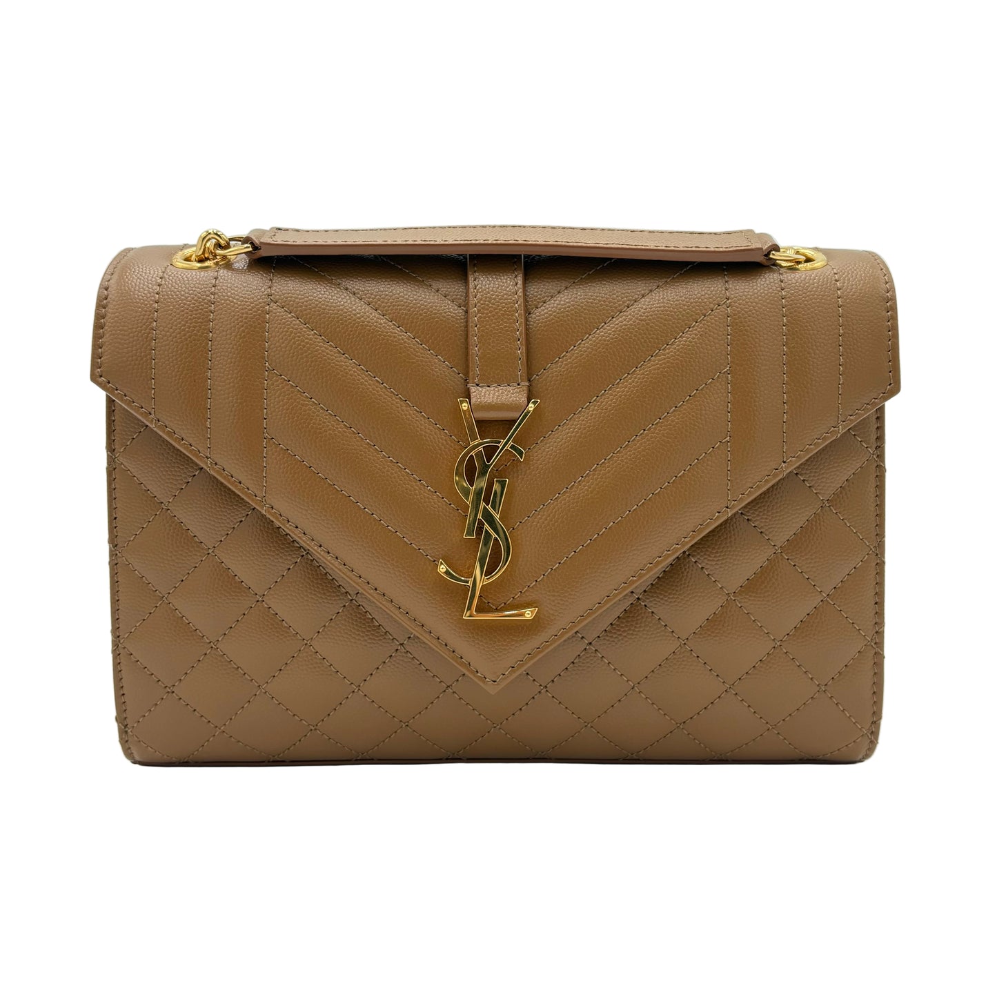 Saint Laurent Envelope Medium Matelassé Lambskin Bag