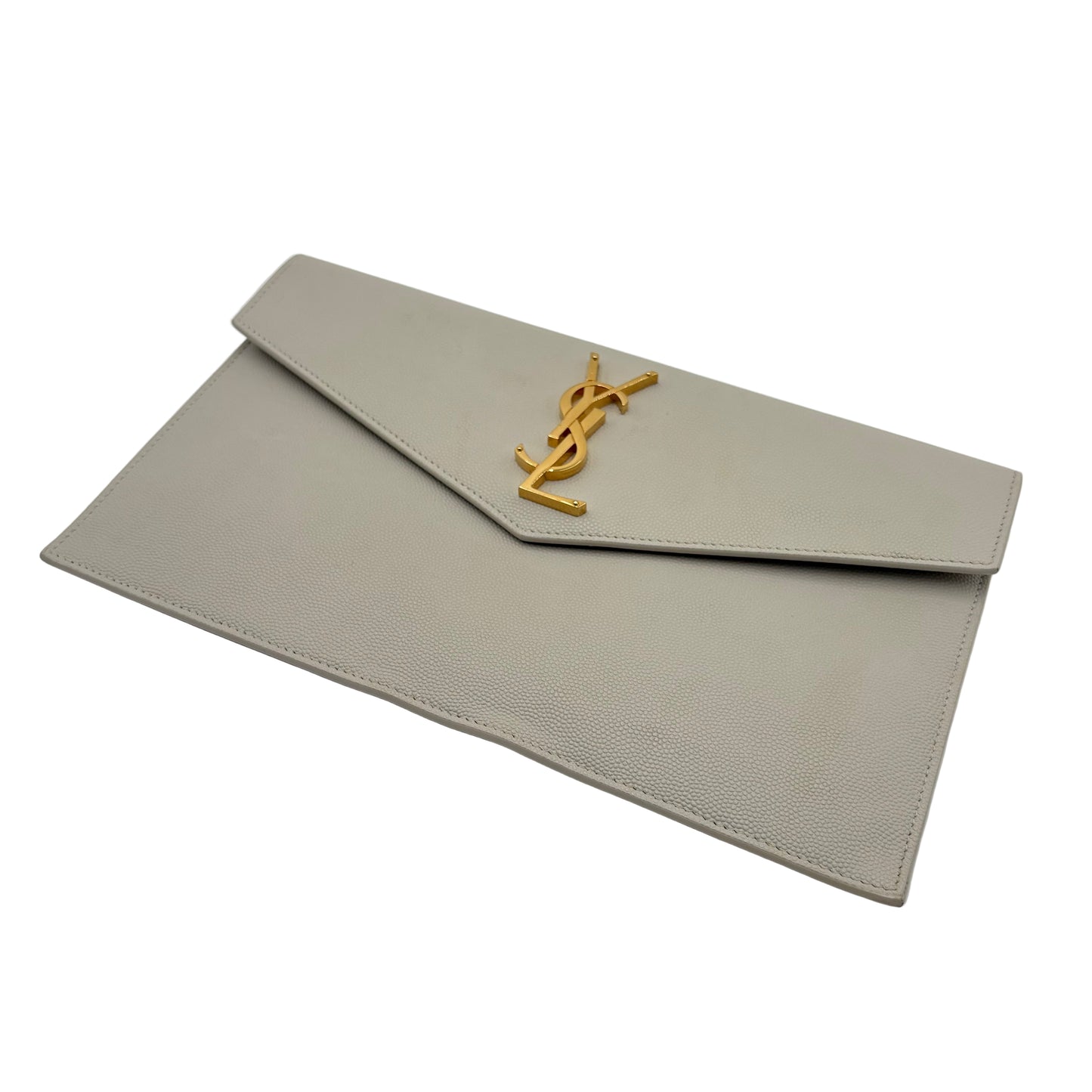 Saint Laurent Uptown Pouch Grain De Poudre Ivory