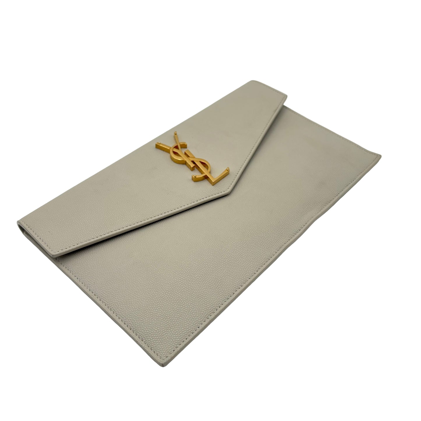 Saint Laurent Uptown Pouch Grain De Poudre Ivory