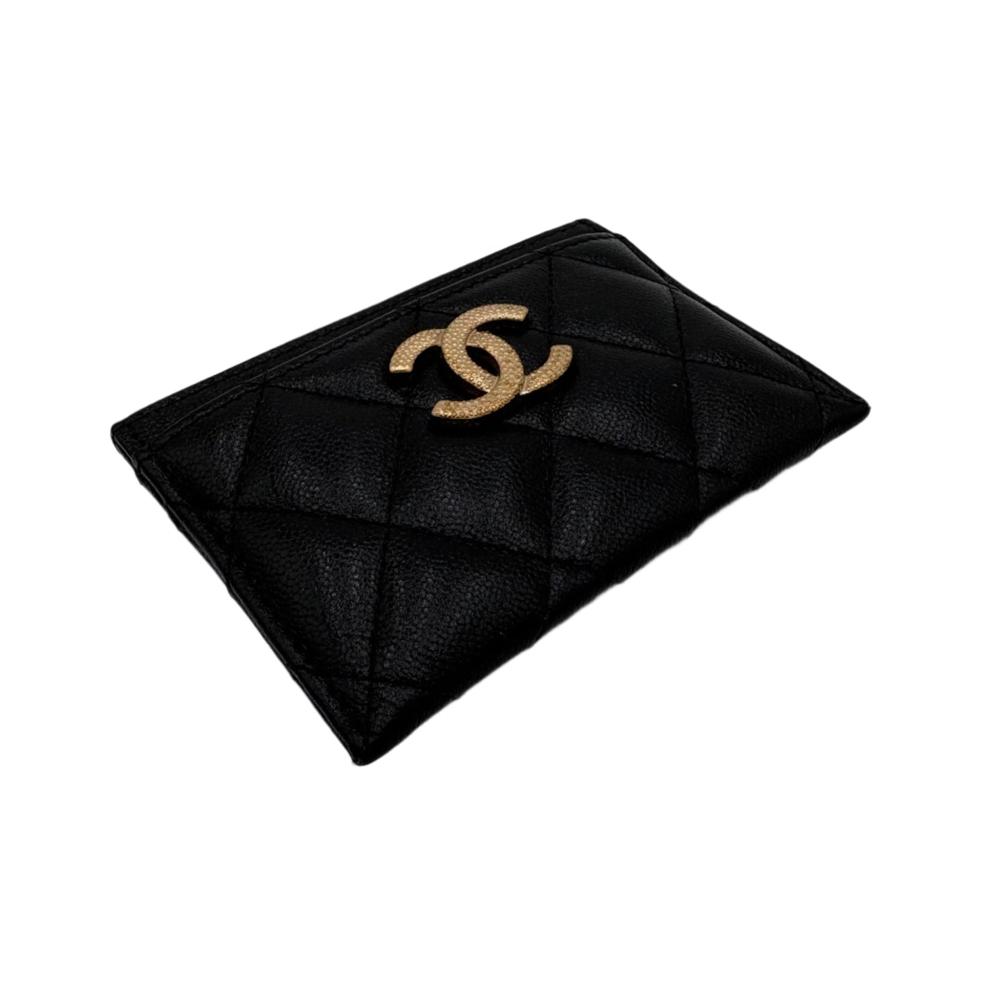 MIB Chanel Card Holder: Black/Gold