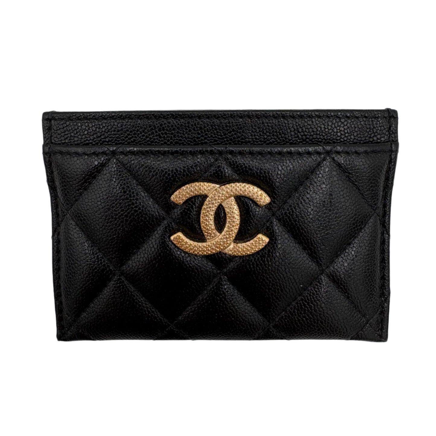 MIB Chanel Card Holder: Black/Gold