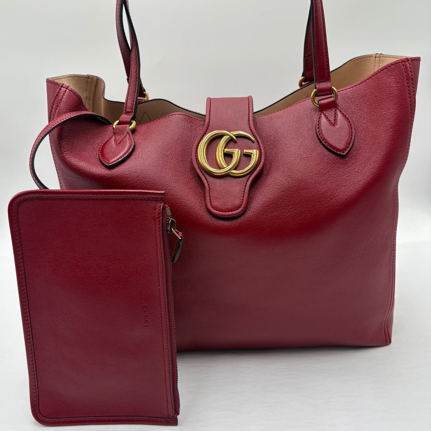 Gucci Medium New Sakai Dahlia Tote Red