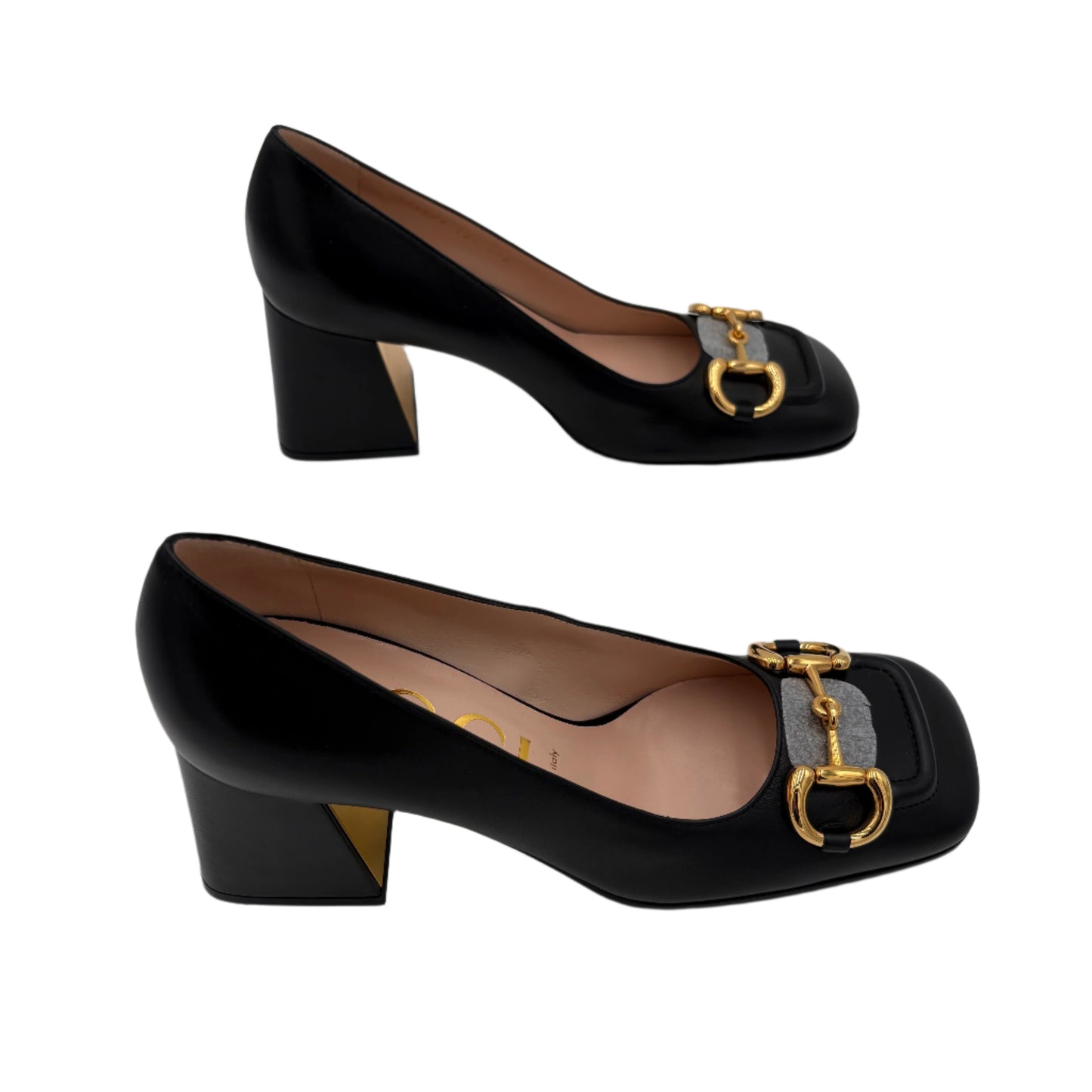 MIB GUCCI Baby Flared Block Heel Pumps