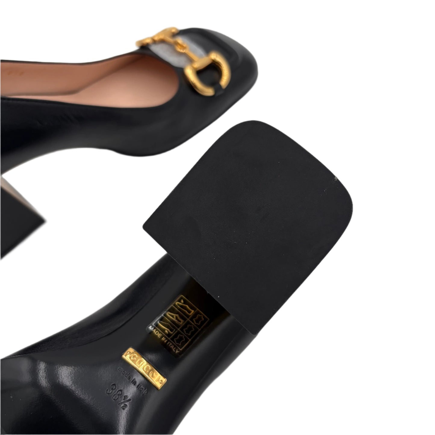 MIB GUCCI Baby Flared Block Heel Pumps