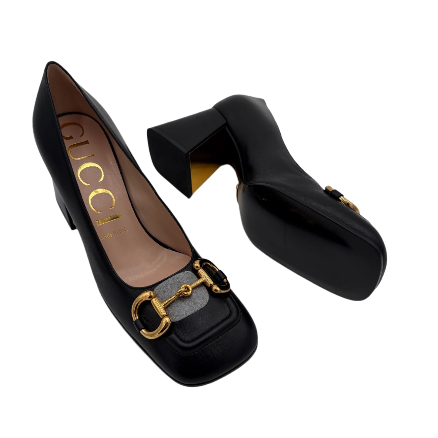 MIB GUCCI Baby Flared Block Heel Pumps