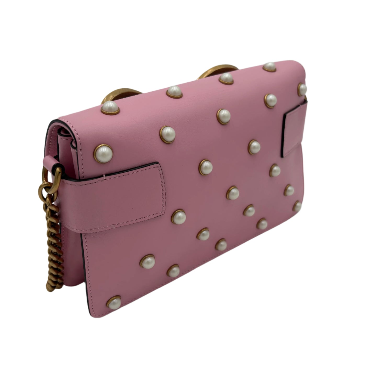 Gucci Pink Pearl Broadway Bee Bag
