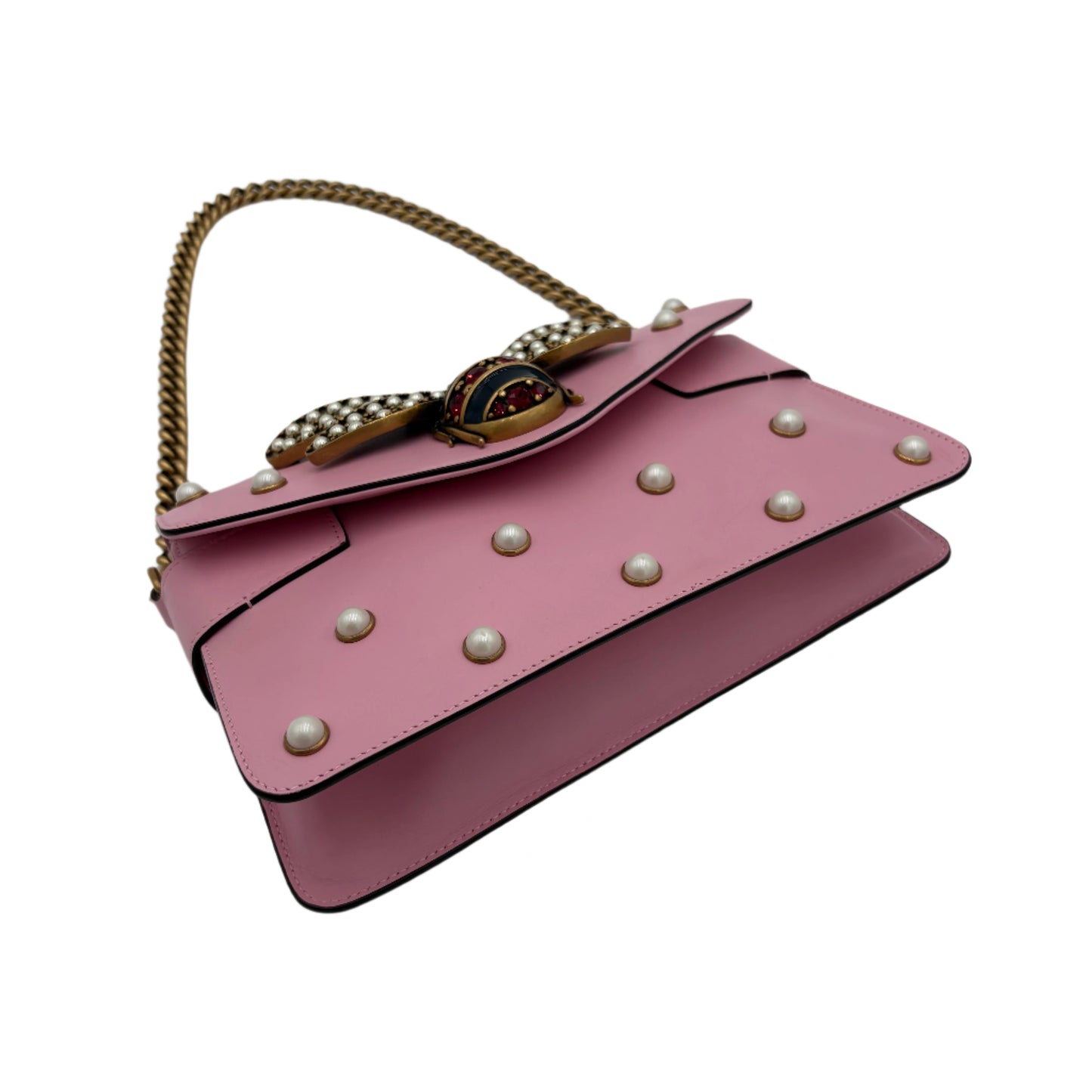 Gucci Pink Pearl Broadway Bee Bag