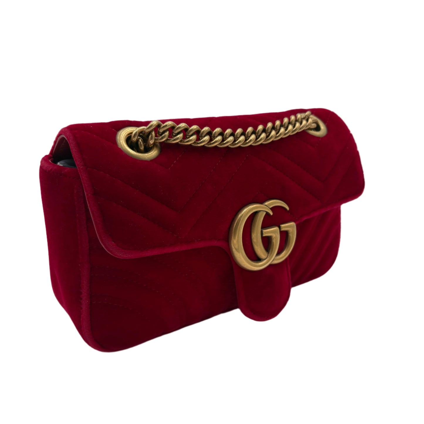 Gucci Velvet GG Velvet Marmont Small Red
