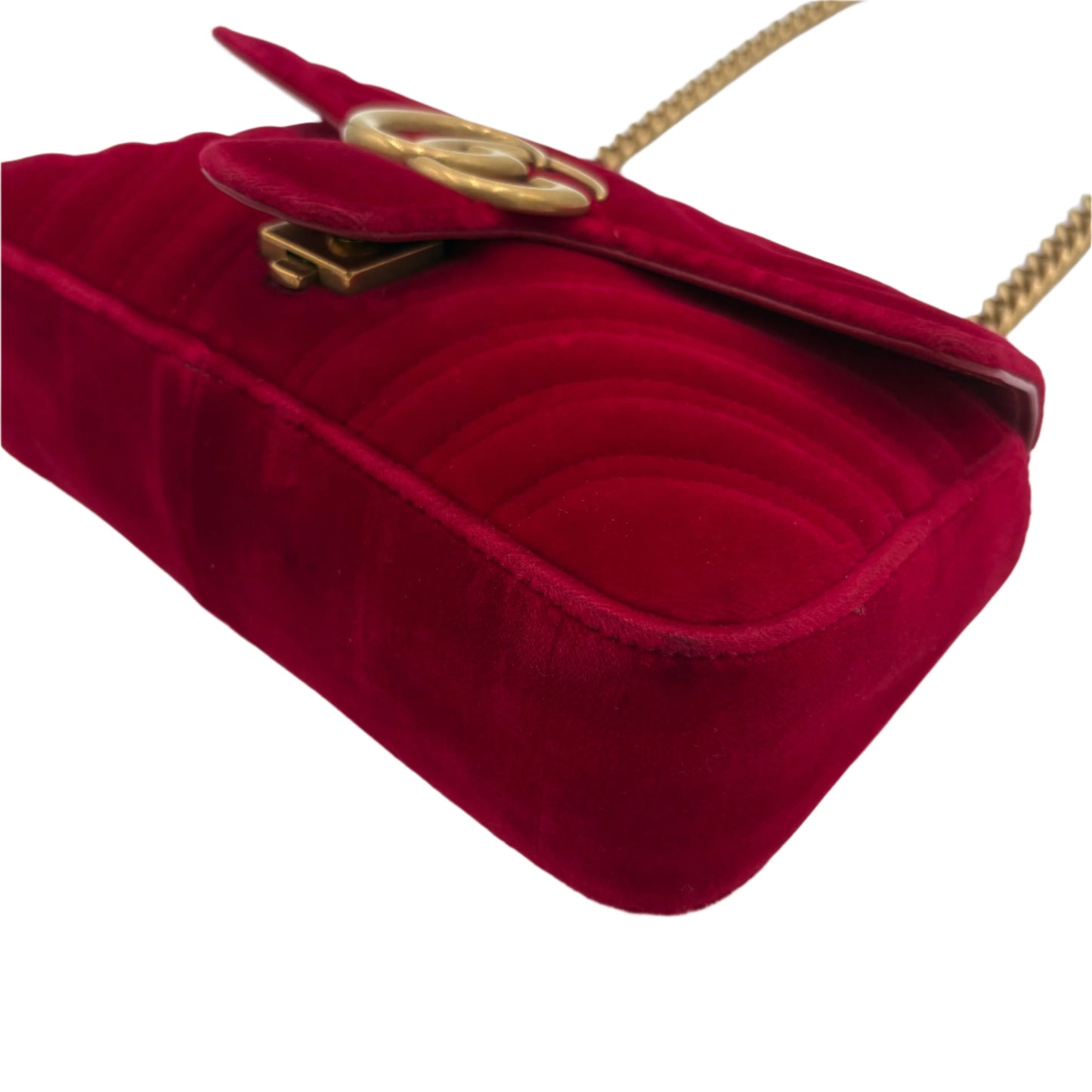Gucci Velvet GG Velvet Marmont Small Red