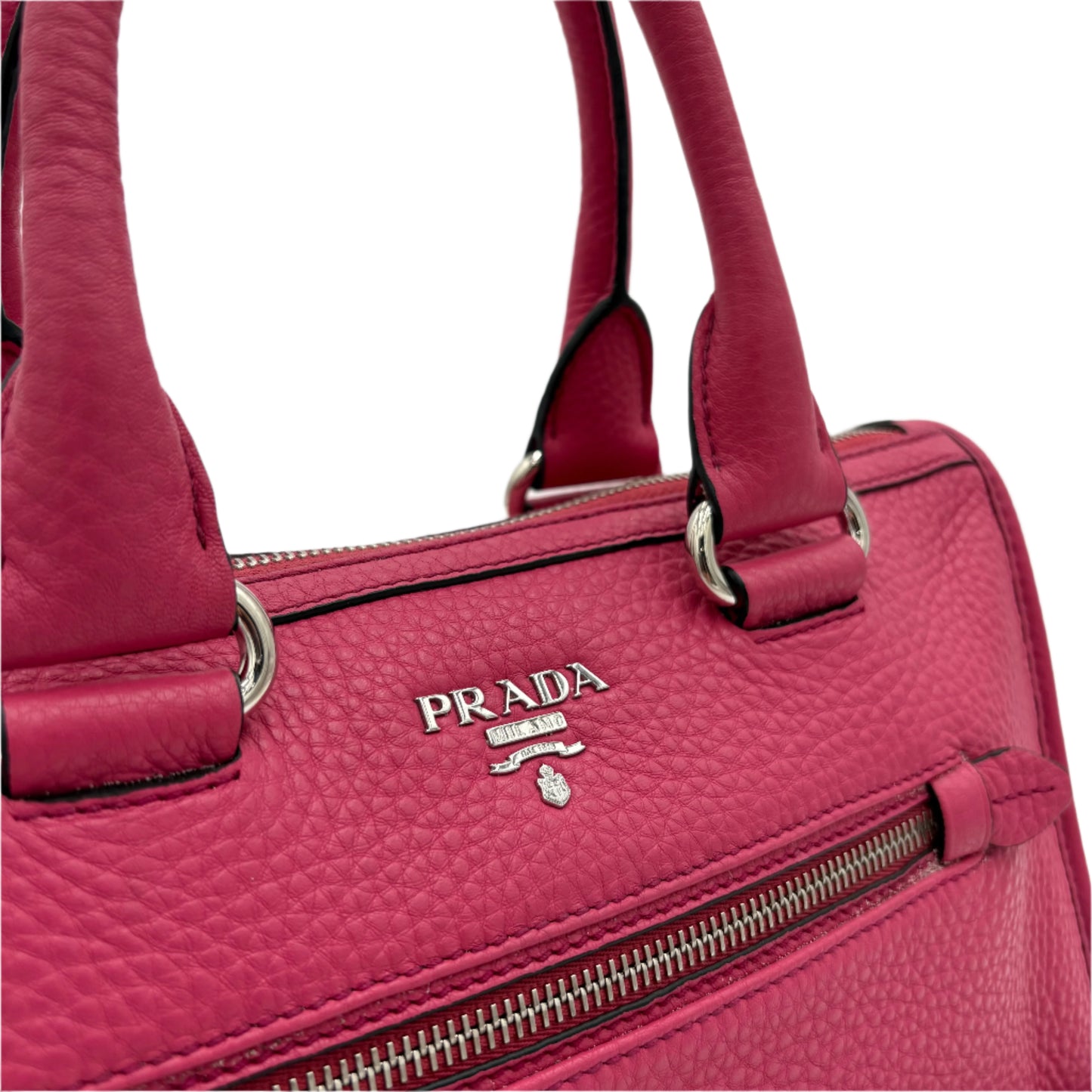 Prada Phenix Fuchsia Vitello Peony Pink Crossbody Bag