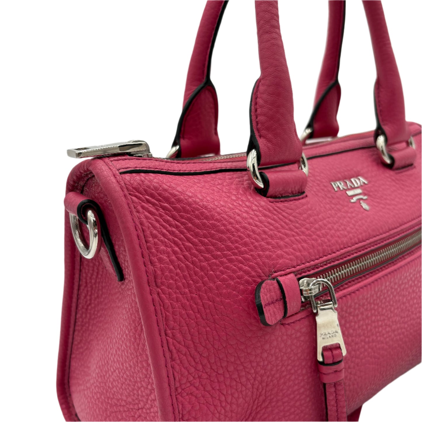 Prada Phenix Fuchsia Vitello Peony Pink Crossbody Bag