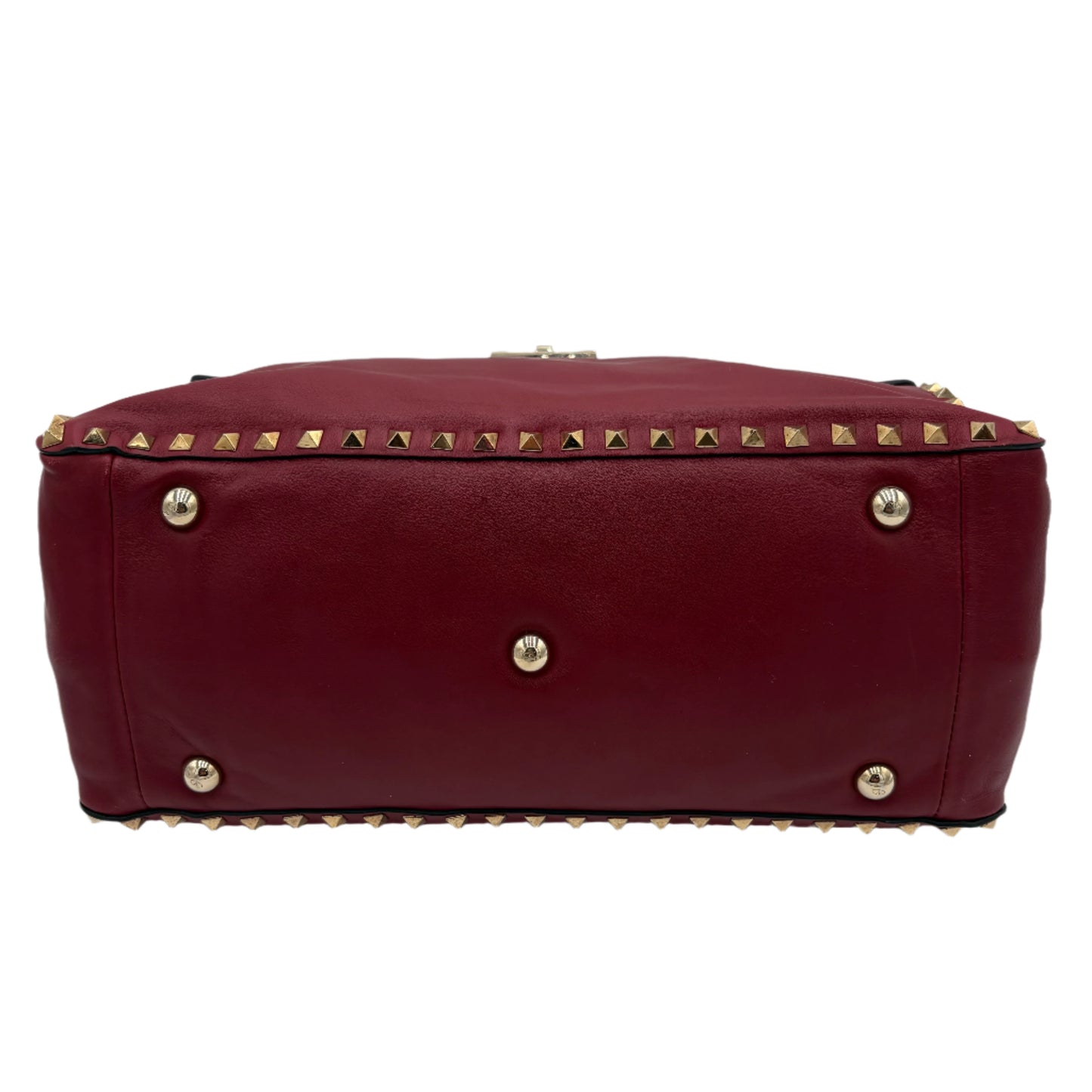 Valentino Rockstud Top Handle-Red