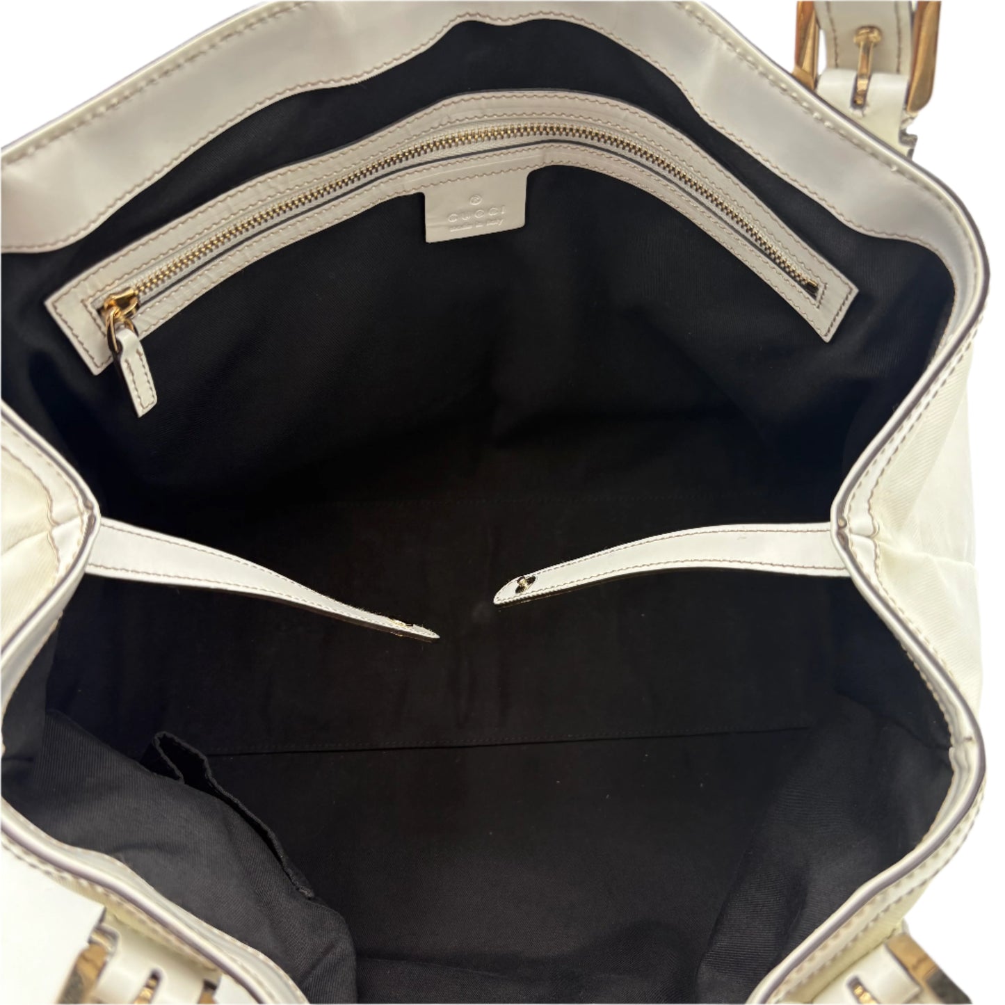 Gucci Britt Web Hobo Bag-White Patent