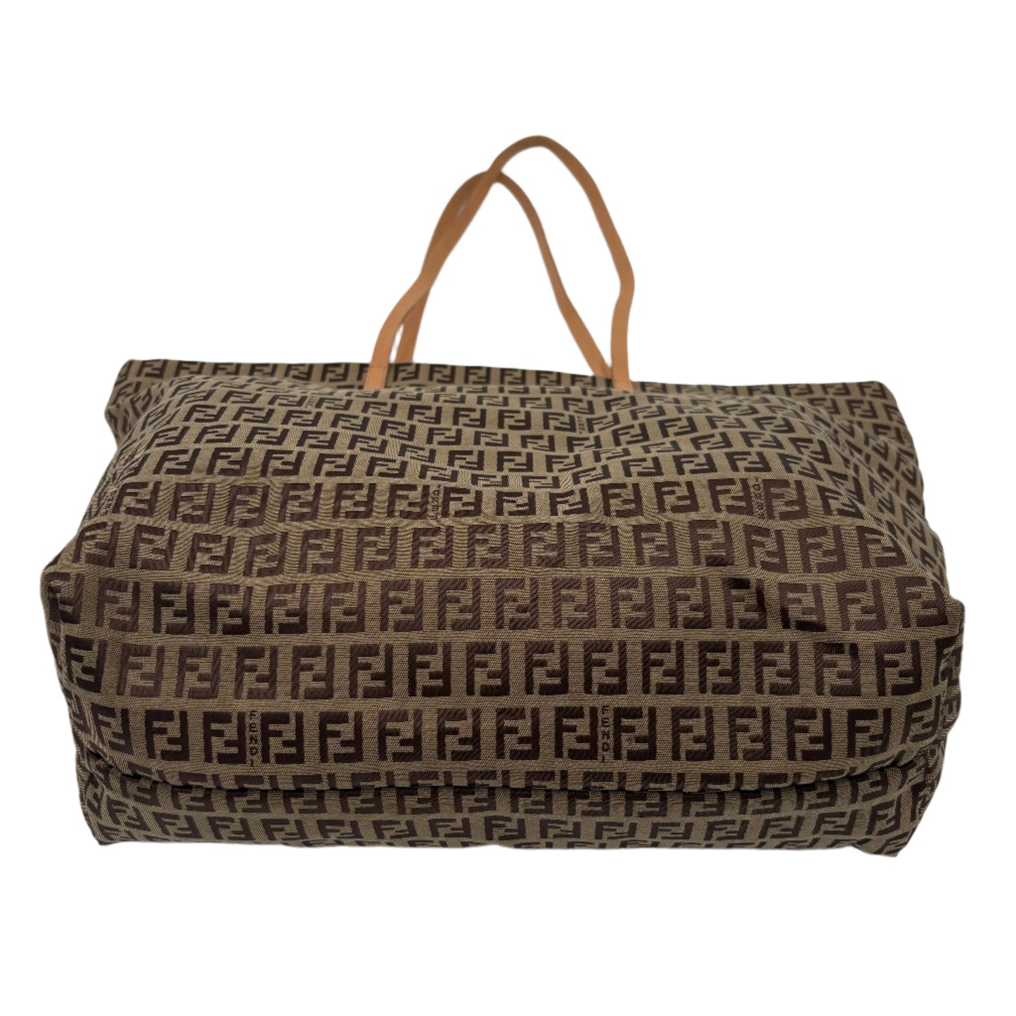 2006 Fendi Zucchino Monogram Tote Bag Brown