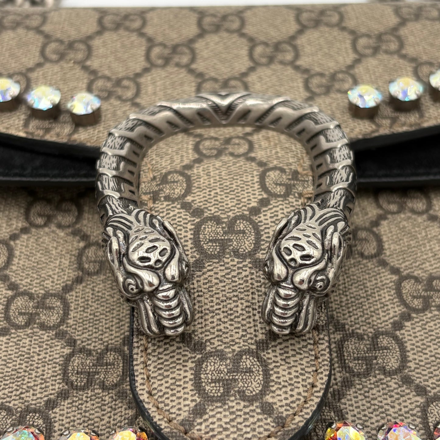 2018 Gucci GG Supreme Crystal Studded Dionysus